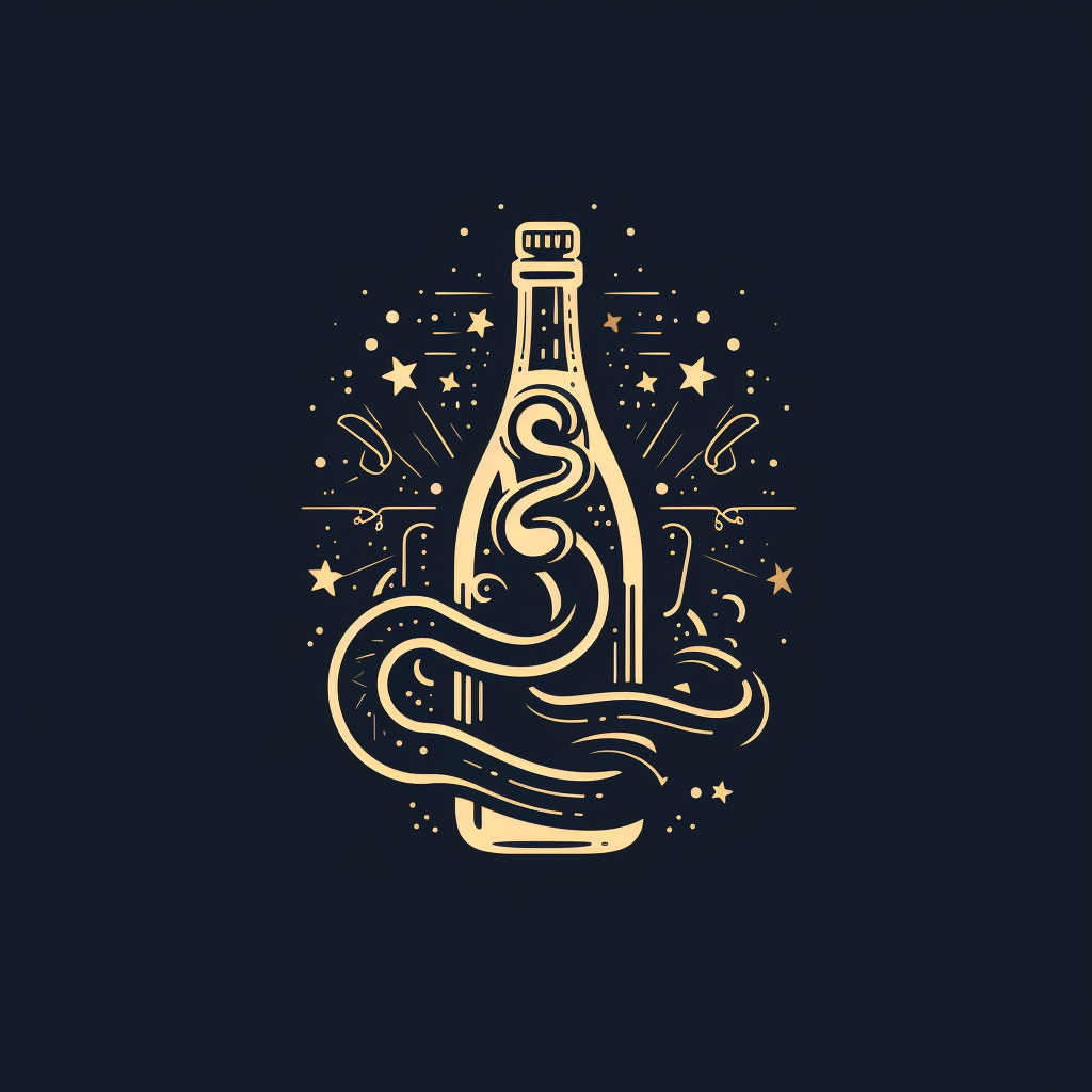 Snake logo on champagne bottle