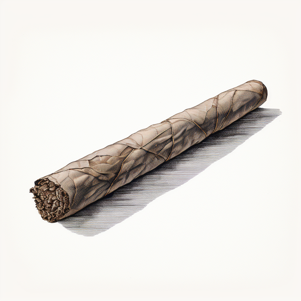 Minimalist line drawing of a cigar