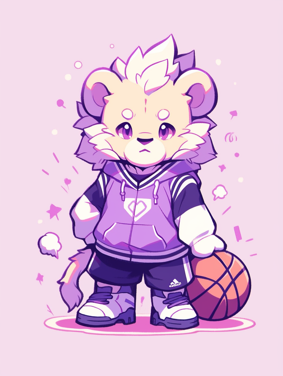 Minimalist Lion Basketball Jersey Illustration