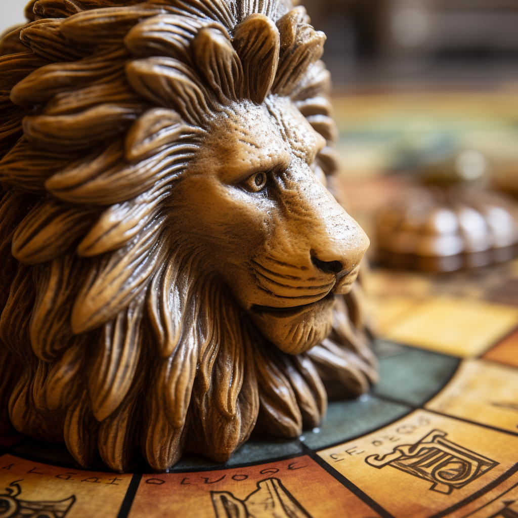 Closeup of Lion Game Piece