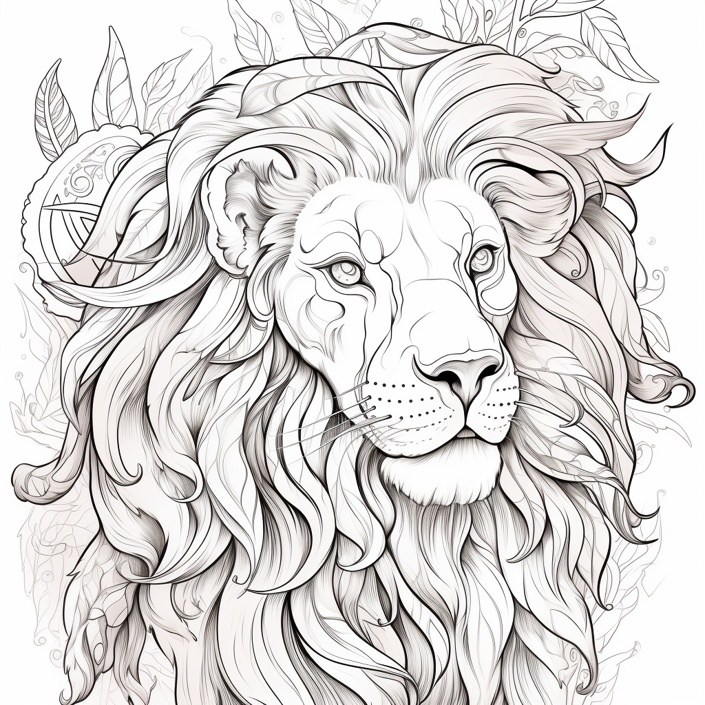 Lion Pride Coloring Outlines Image