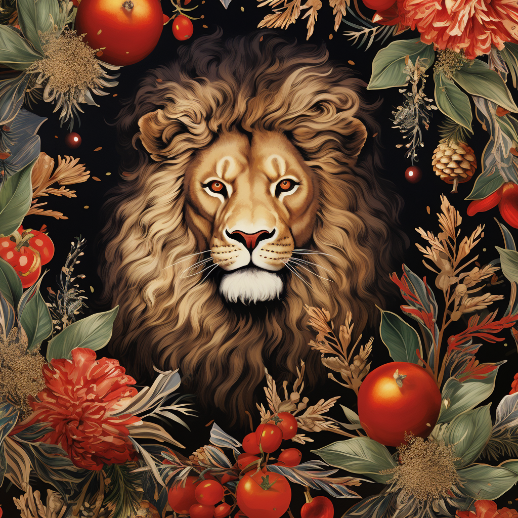 Lion Christmas Wrapping Paper