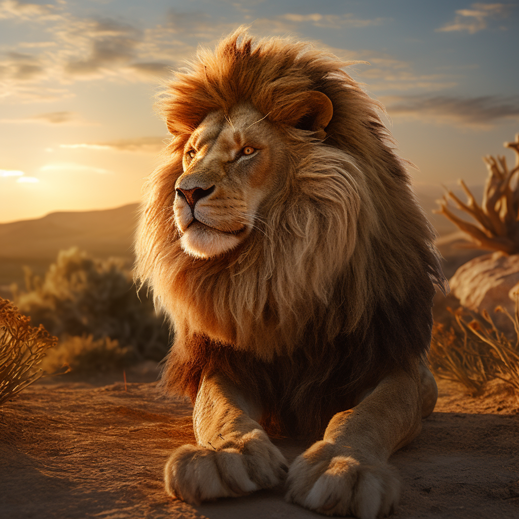 Realistic lion from Madagascar with movie-style hair