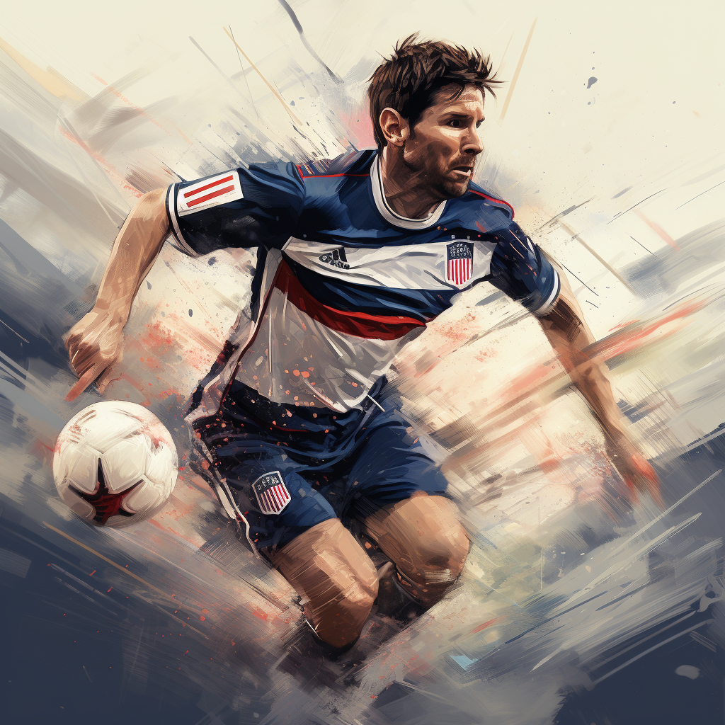 Lionel Messi playing in Revolution soccer kit