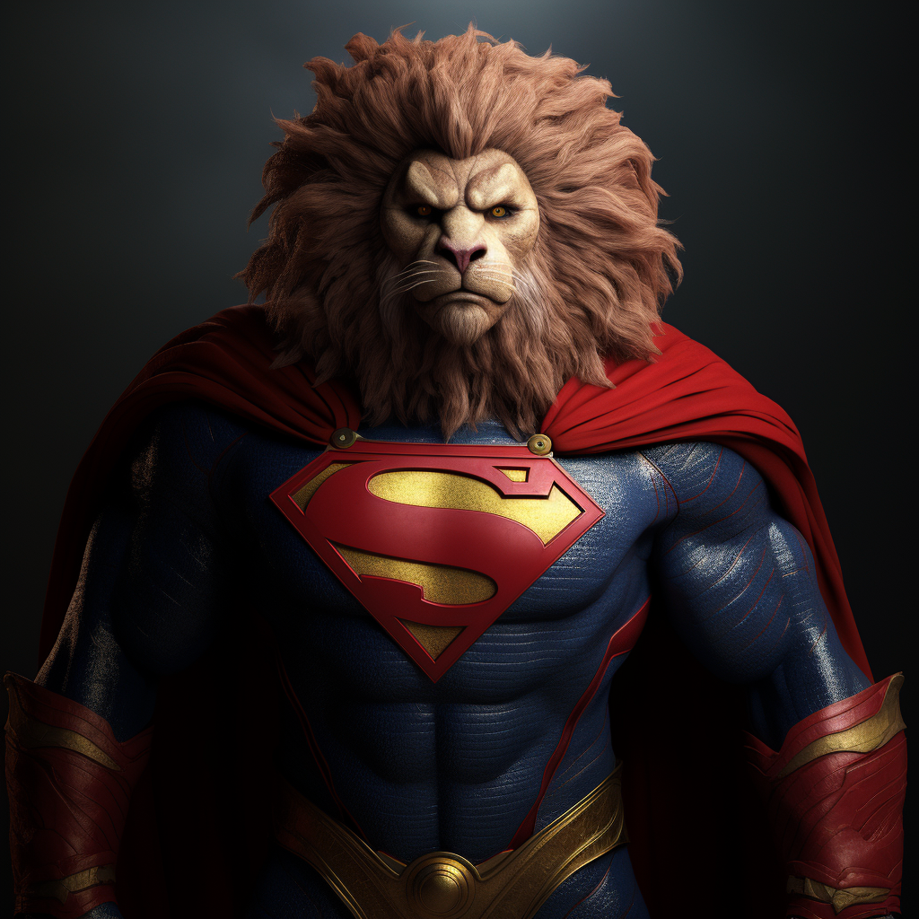 Mopsa The Lion King in Superman Suit