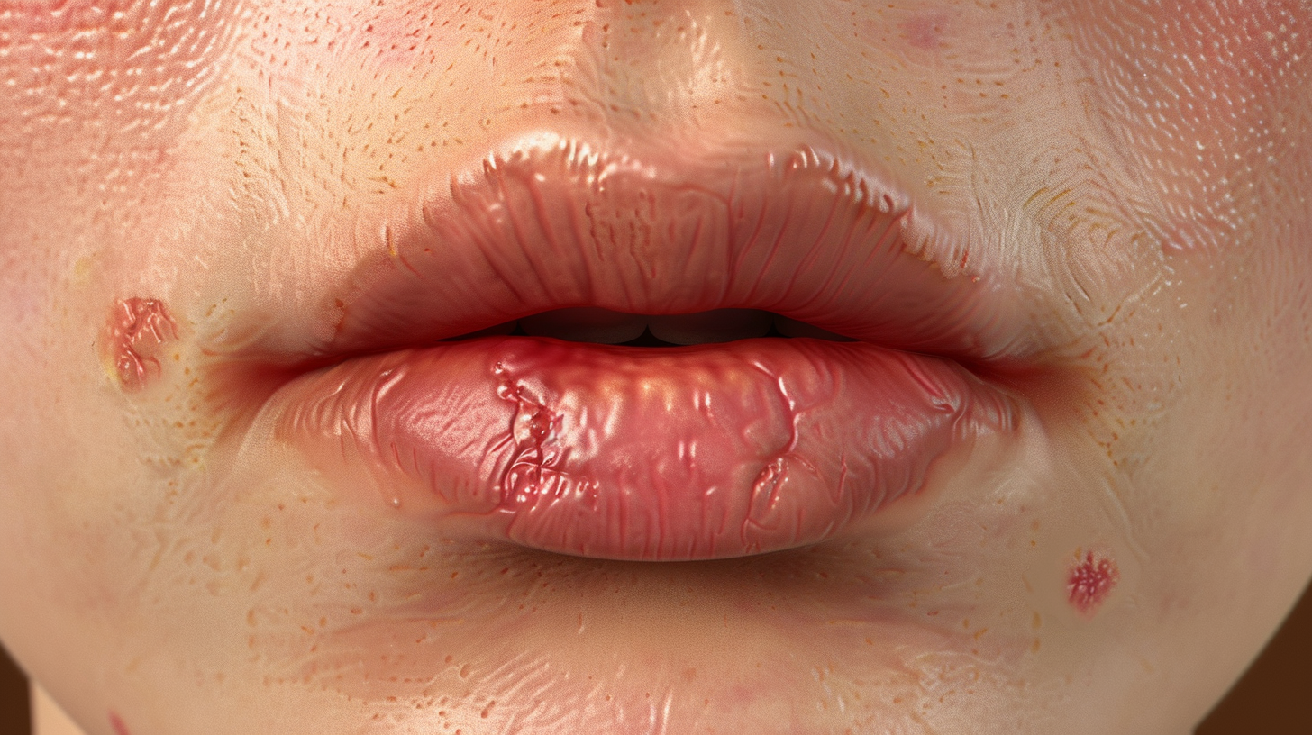 Close up lips rash photo