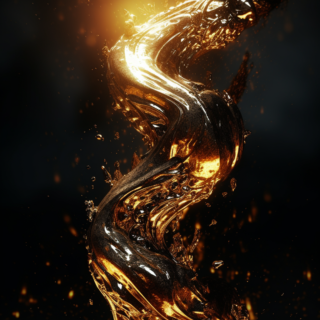 Liquid gold serpent melting diamonds