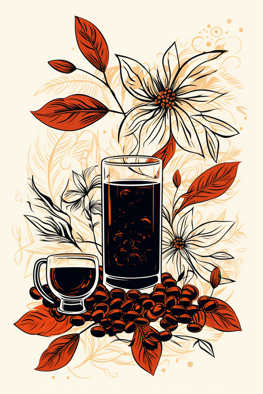 Graphic poster of liquor de cafe