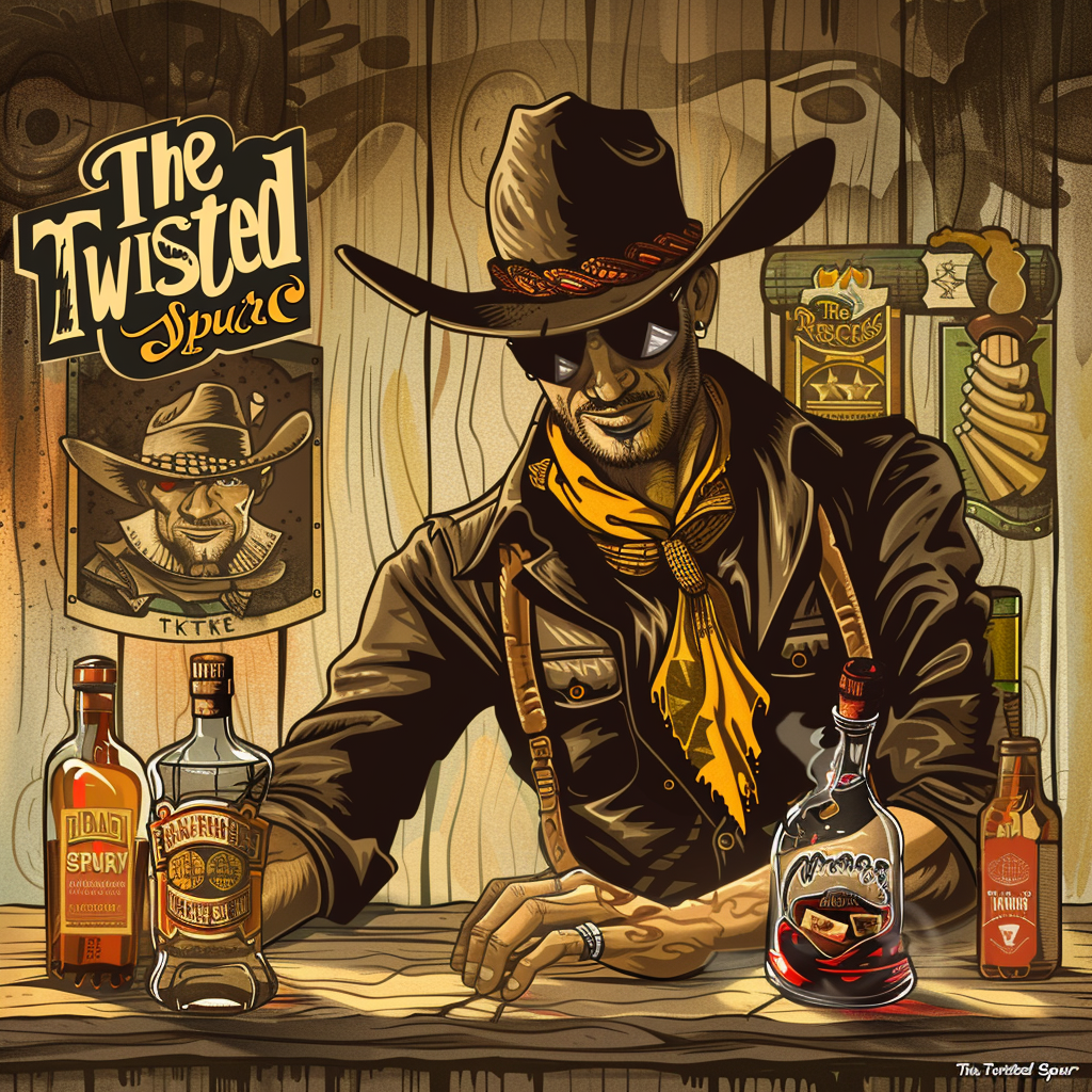 Cowboy themed liquor store flyer