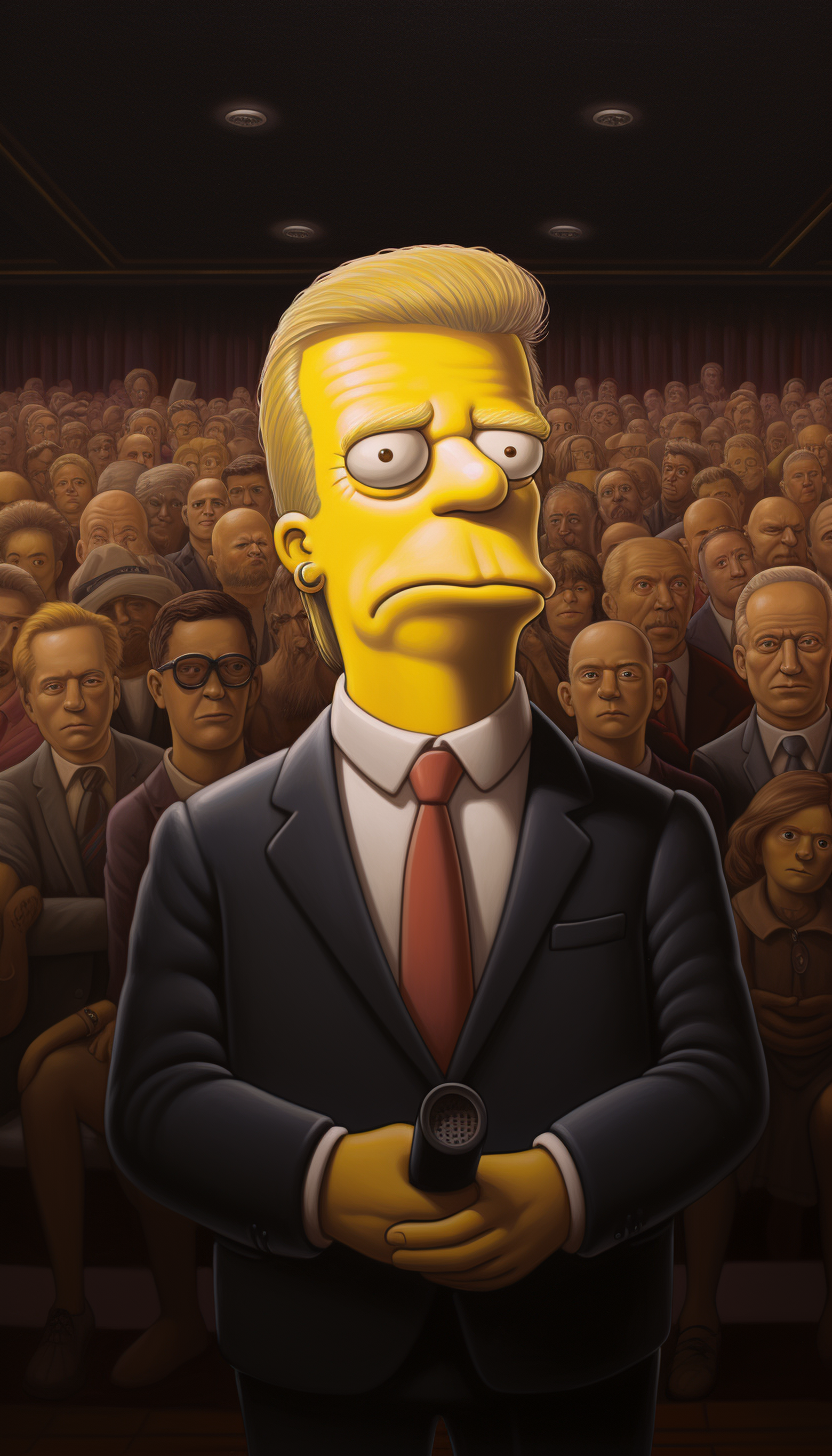 Captivated audience listening to President Lisa Simpson