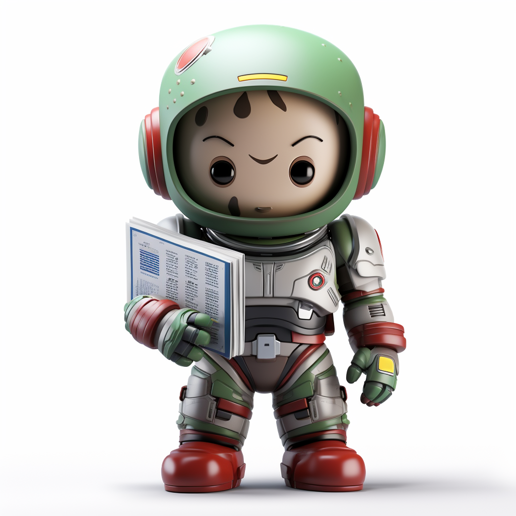 Cute astronaut delivering mail envelopes