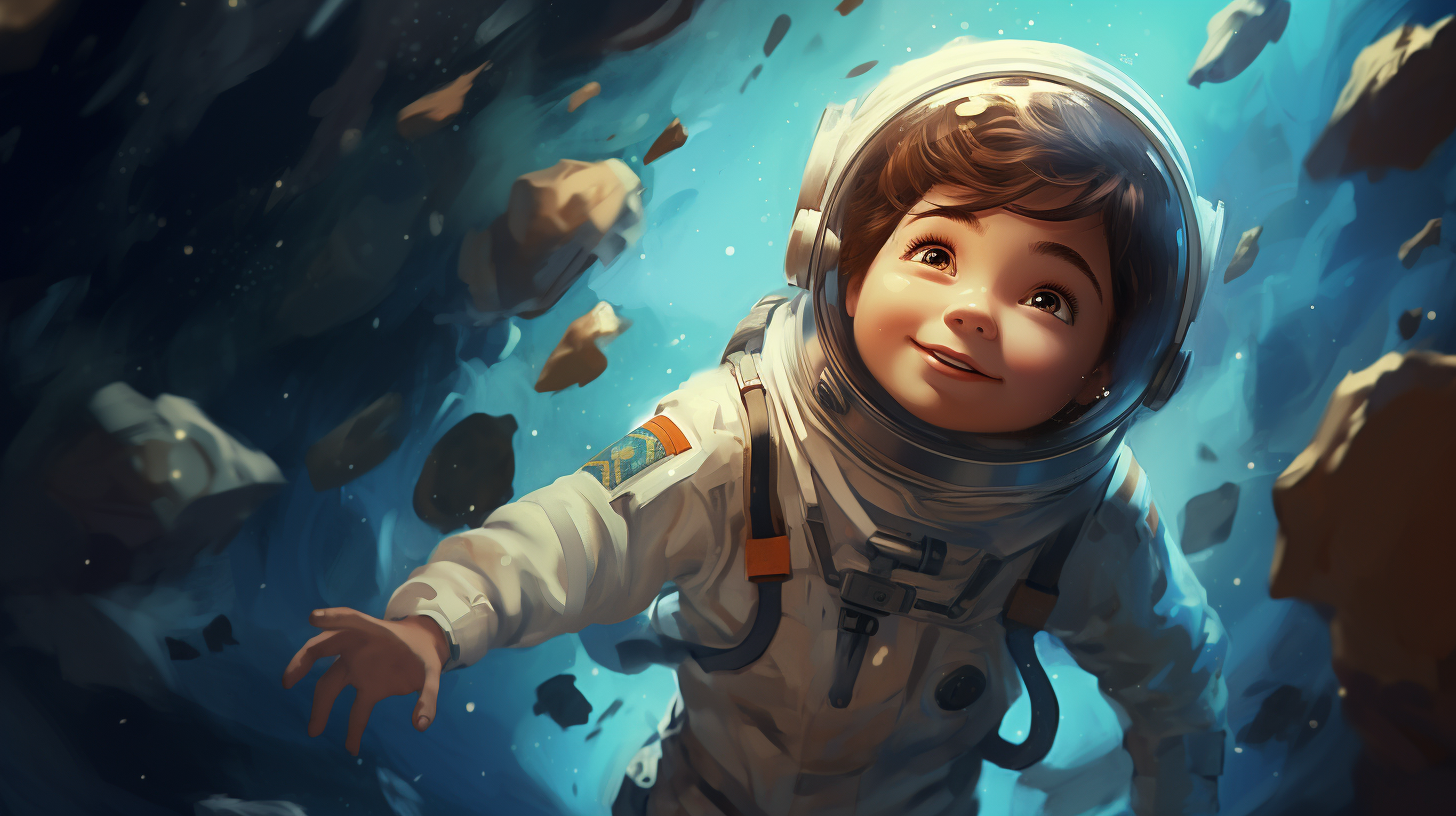 Illustration of Little Boy Astronaut