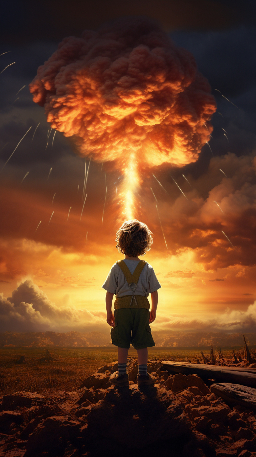 Realistic image of Little Boy atomic bomb