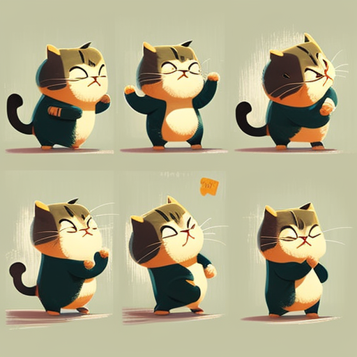 Cute little cat in different poses