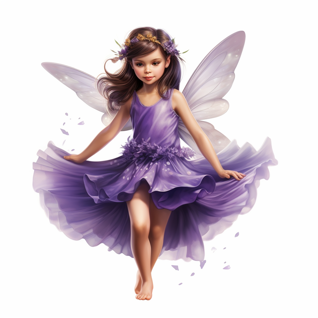 Hyper Realistic Fairy Girl with Purple Sparkles