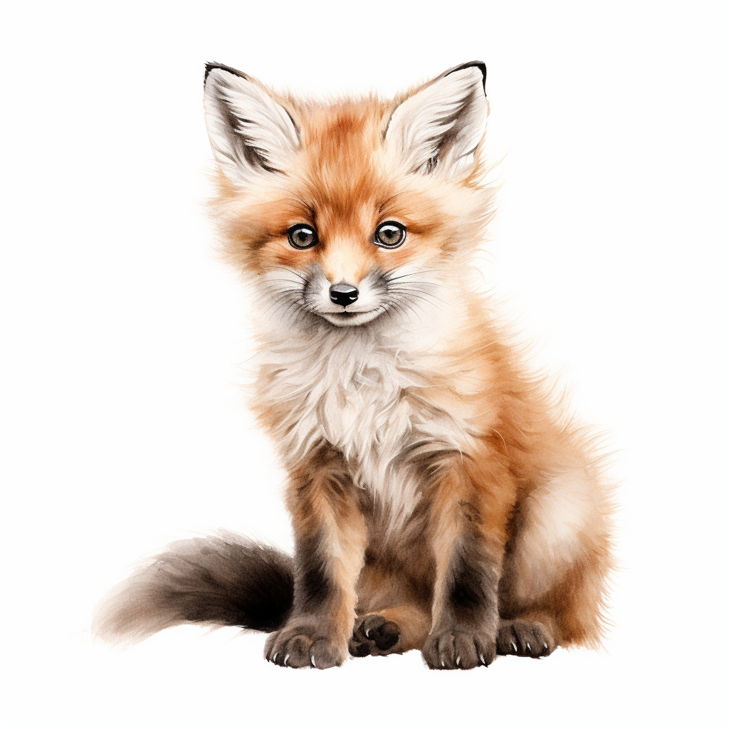 Cute baby fox looking forward