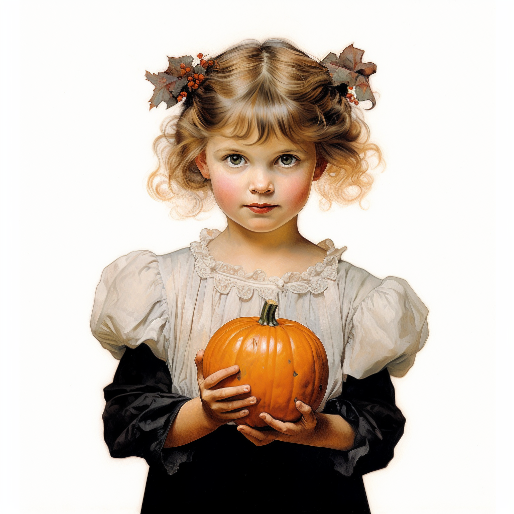 Cute girl with jack-o-lantern