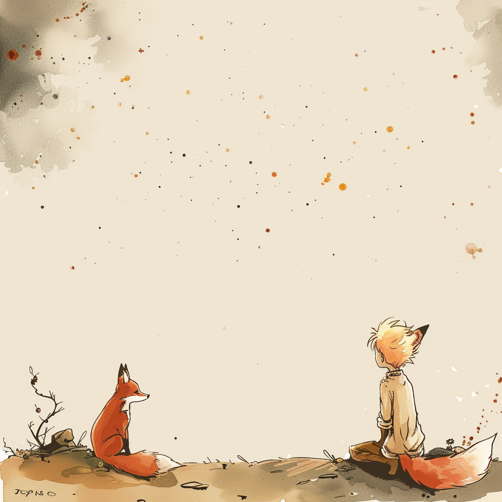 Little Prince Fox Poetry Background