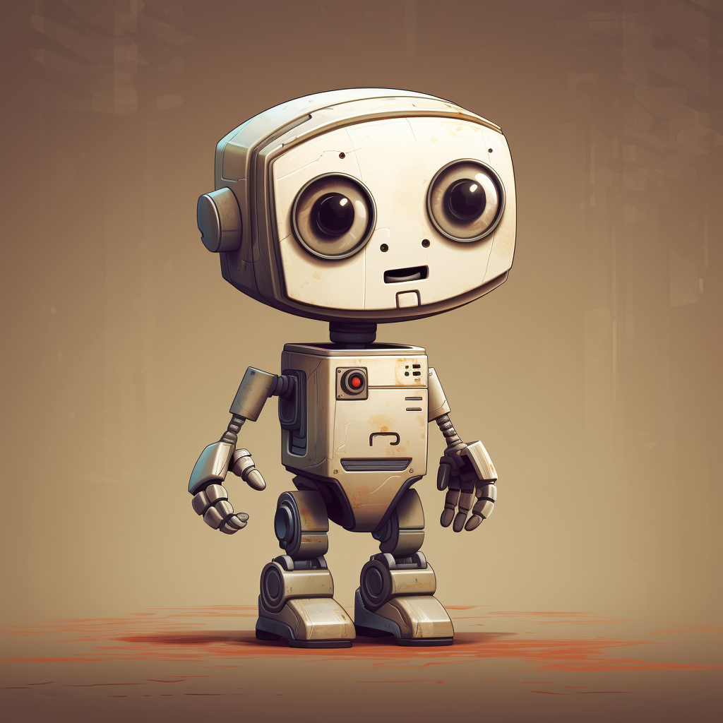 Adorable little robot in Disney style