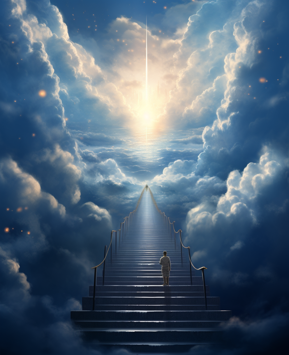 Realistic illustration of a little way to heaven