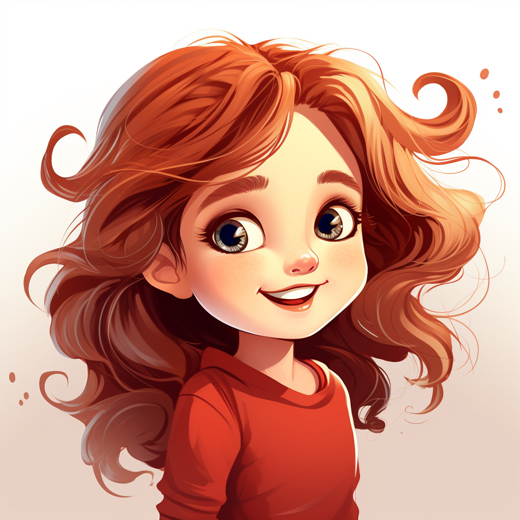 Cartoon of adorable little girl