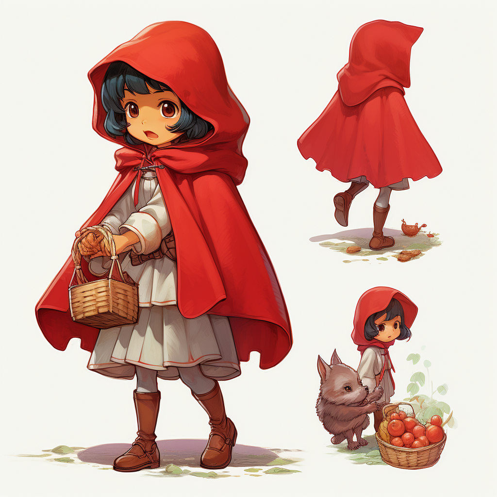 Little Red Riding Hood character sheet illustration