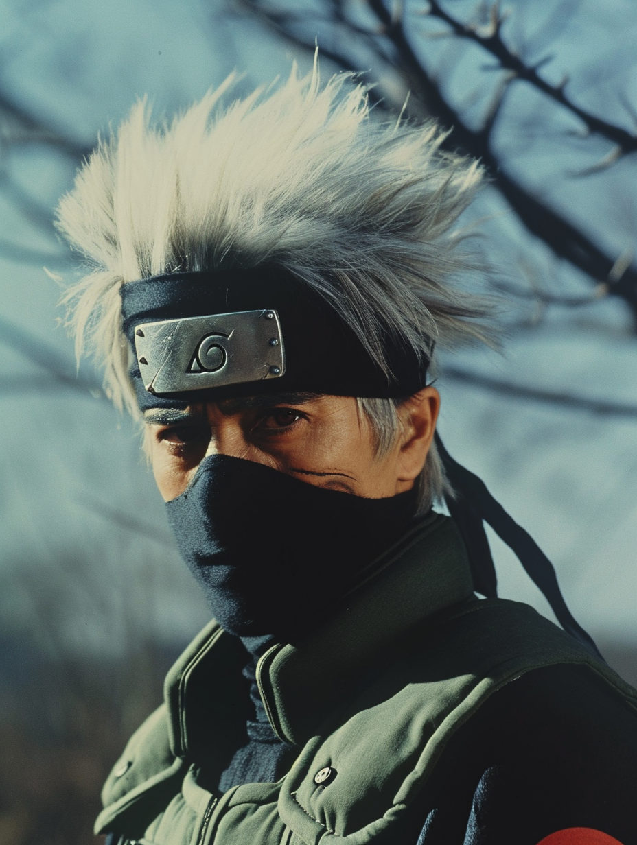 Live action Kakashi wearing headband from 1980s fantasy movie