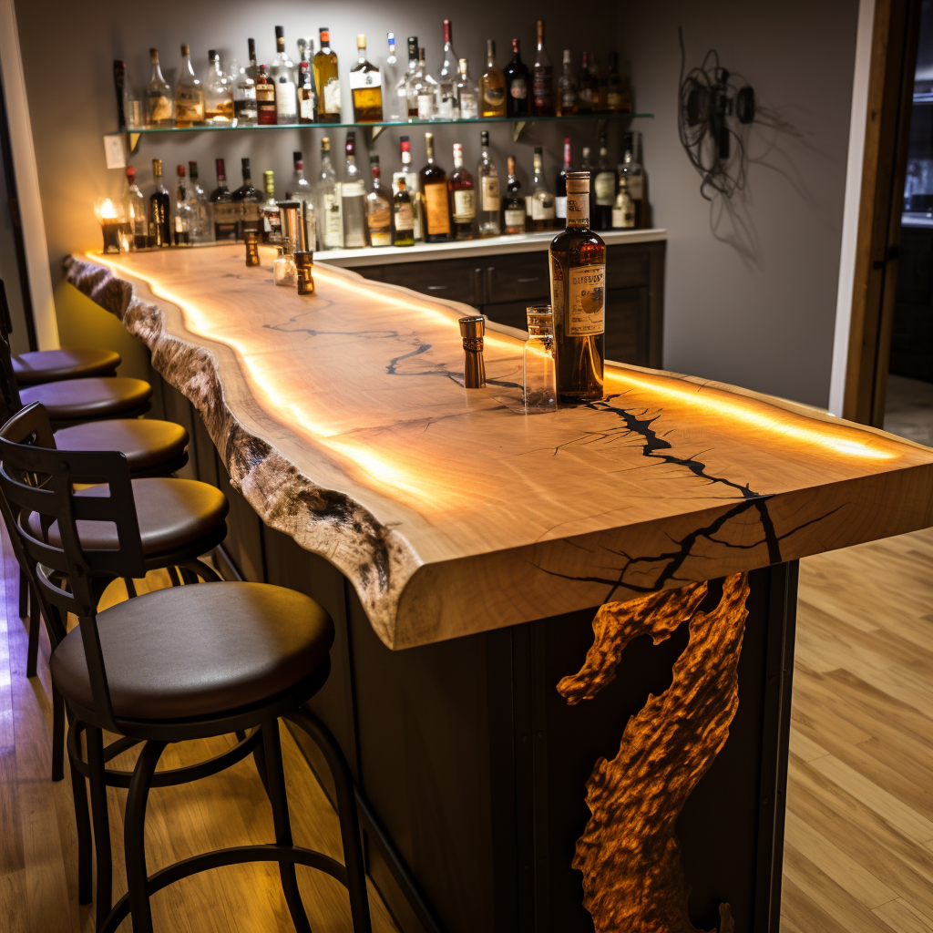 Maple Bartop with Speakeasy Decor