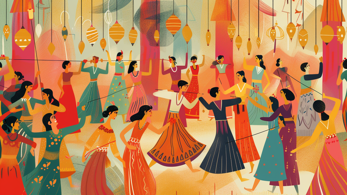 Lively Festival India Illustration