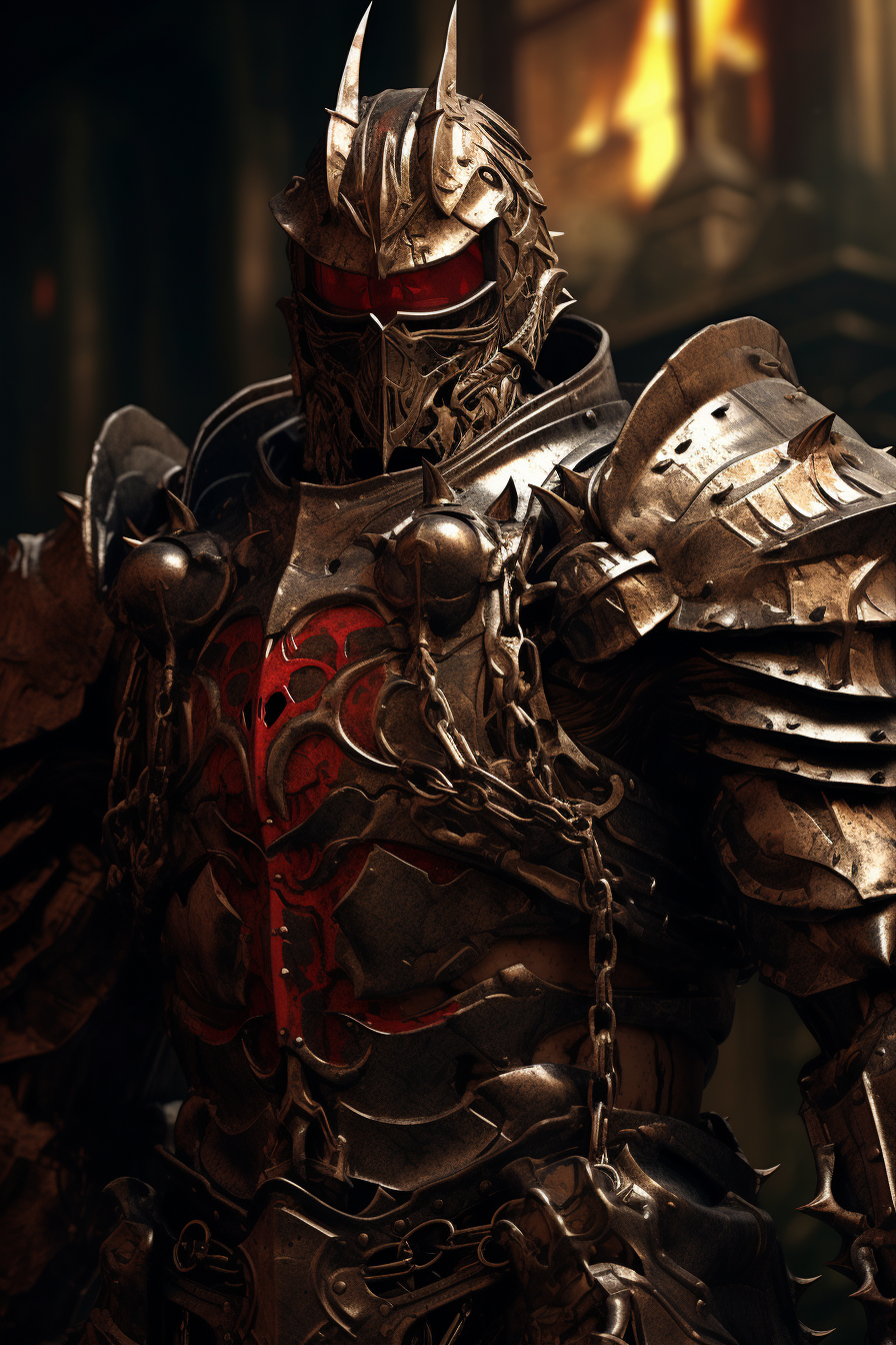 Majestic liver knight with grimdark and ornate armor