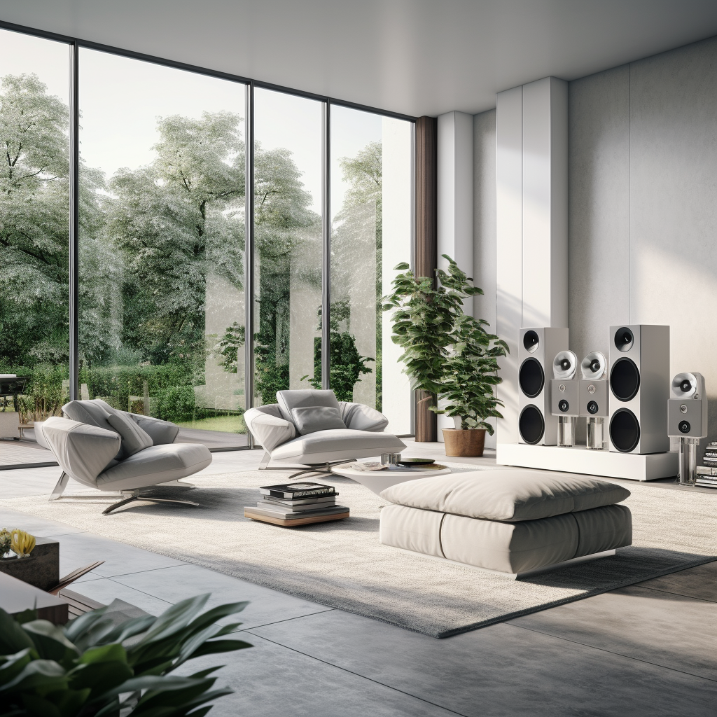 Ultra Realistic Living Room with High-End HiFi