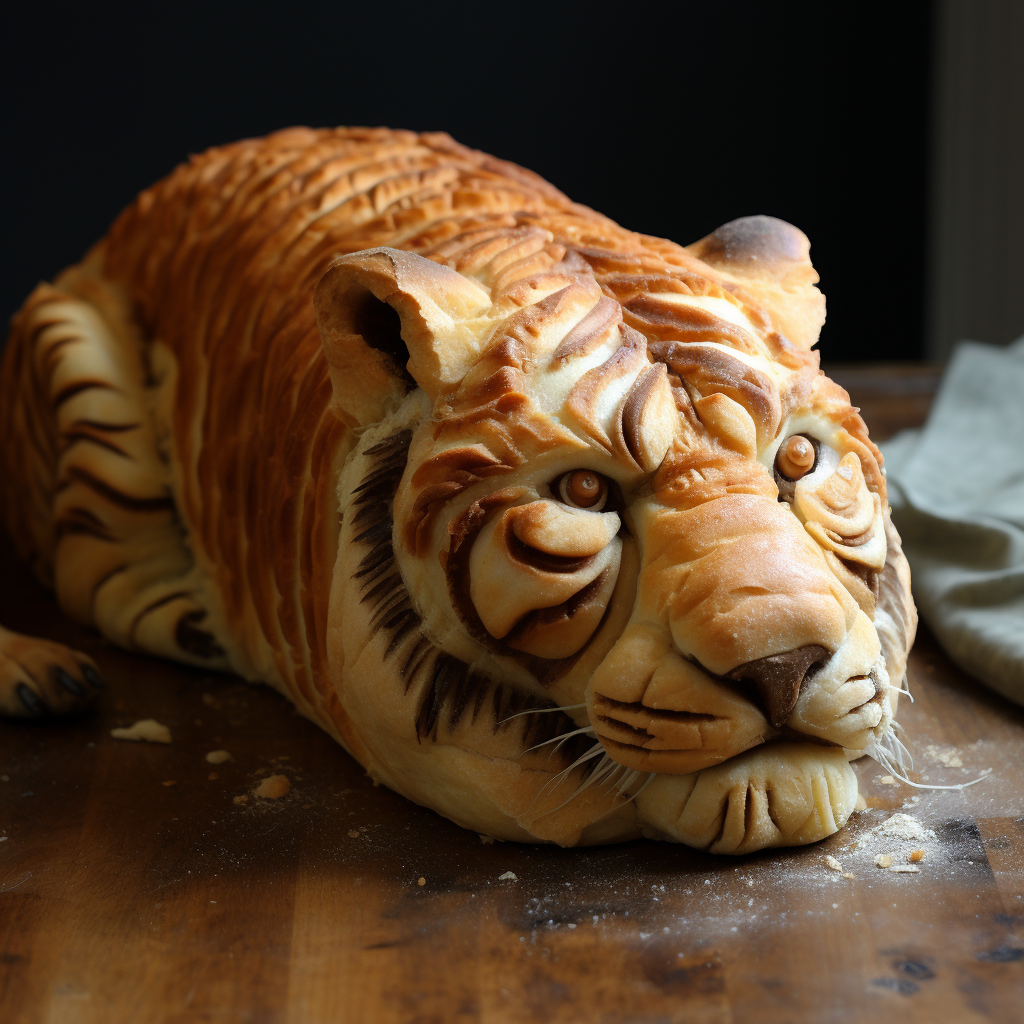 Tiger loaf with fresh ingredients