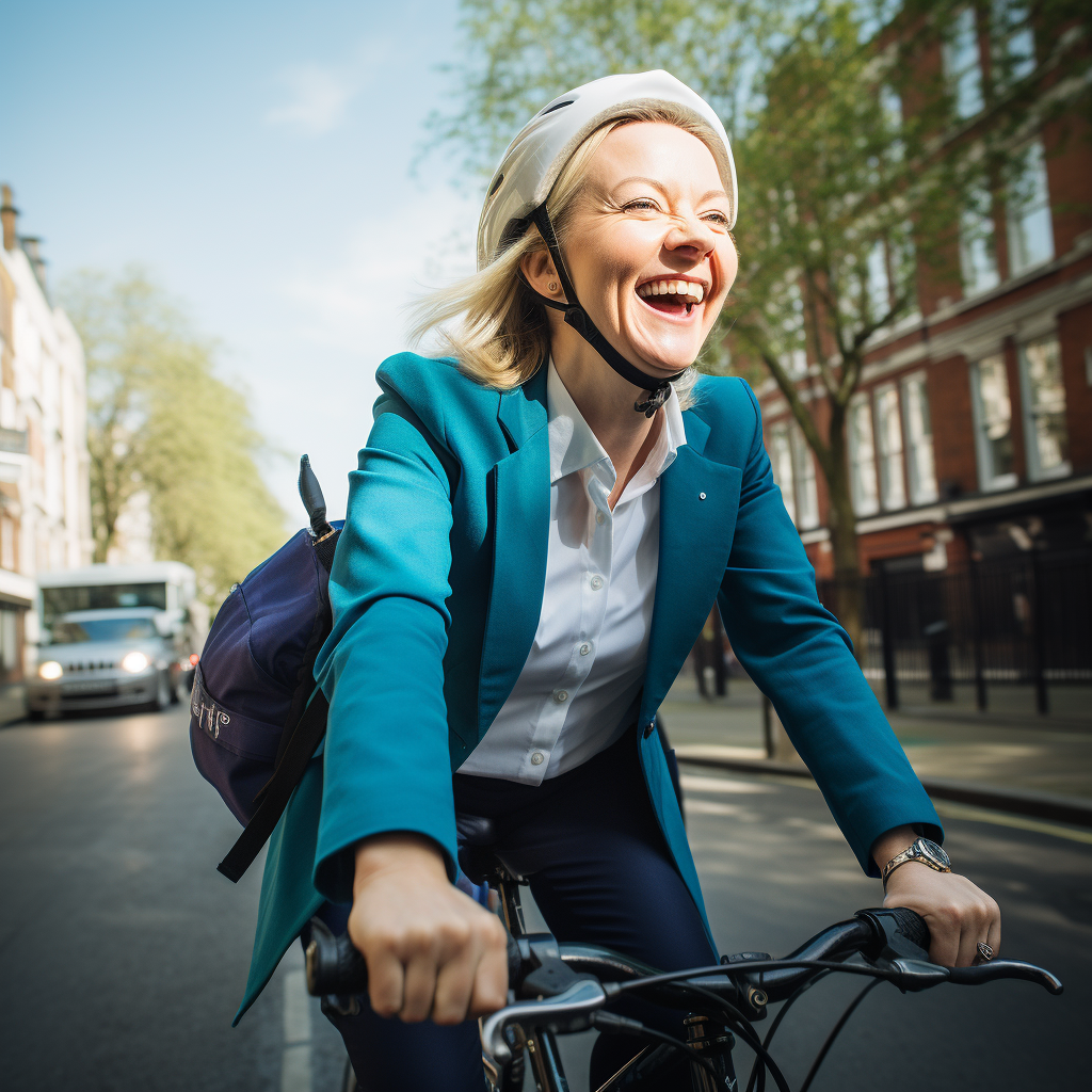 Liz Truss laughing at Deliveroo revolution