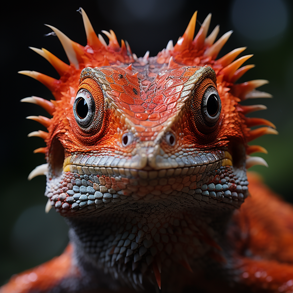 Stunning Lizard Face Close-Up