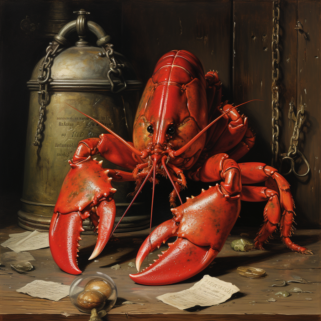 Playful lobster performing a bell flop