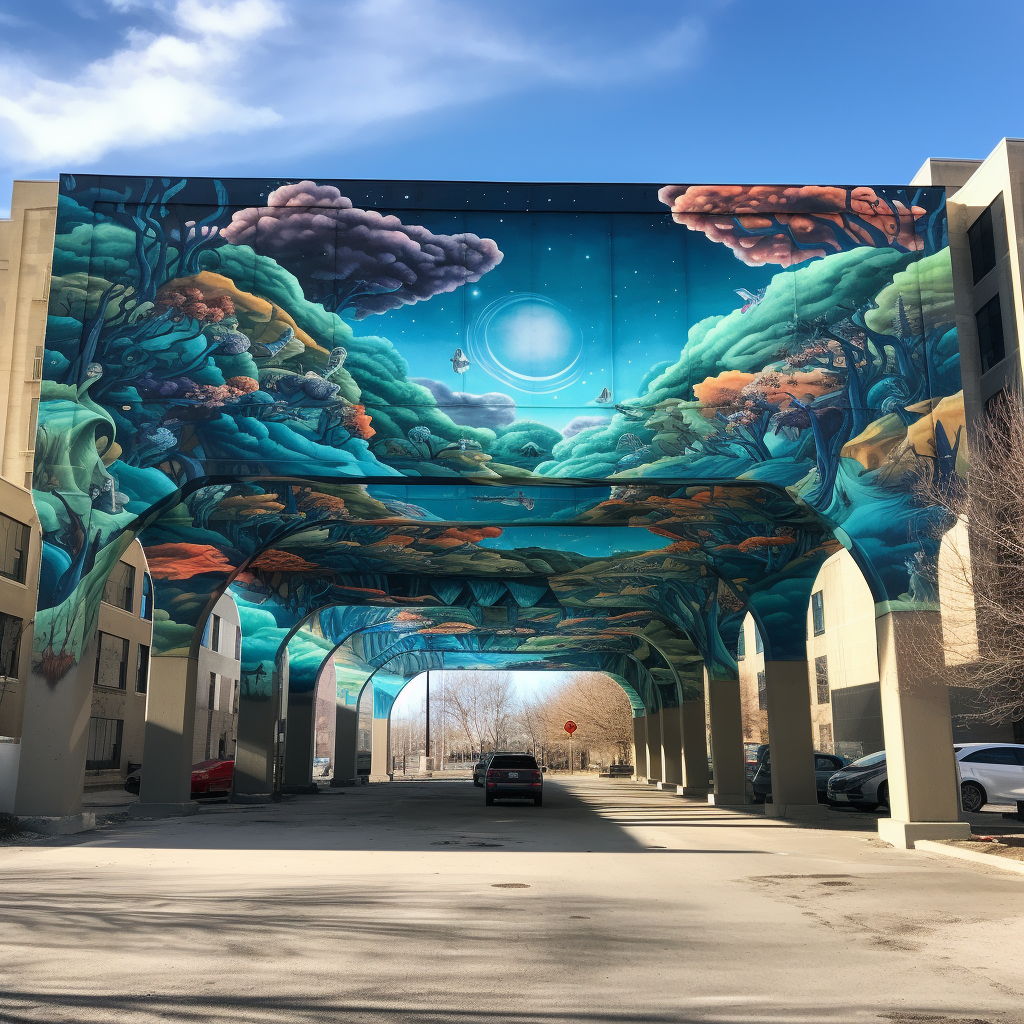 Local artists' transformative building artwork