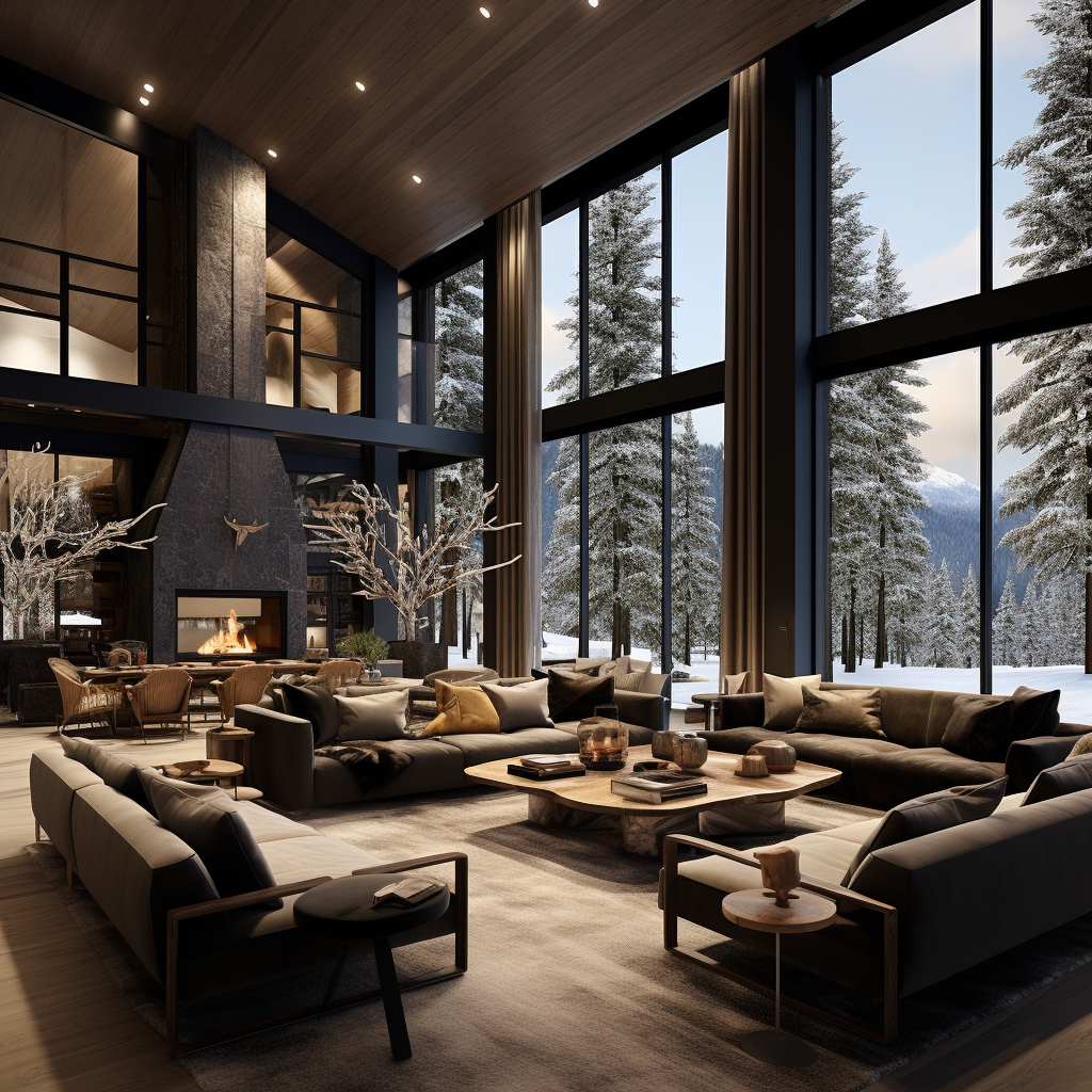 Cozy lodge with spacious living room