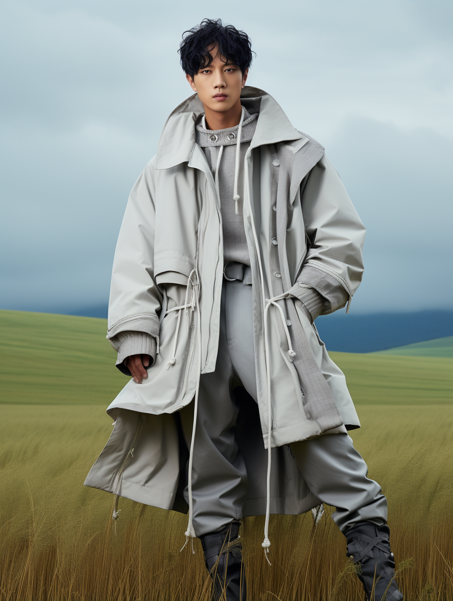 Fashionable Loewe Raincoat Jacket with Sherpa Circles