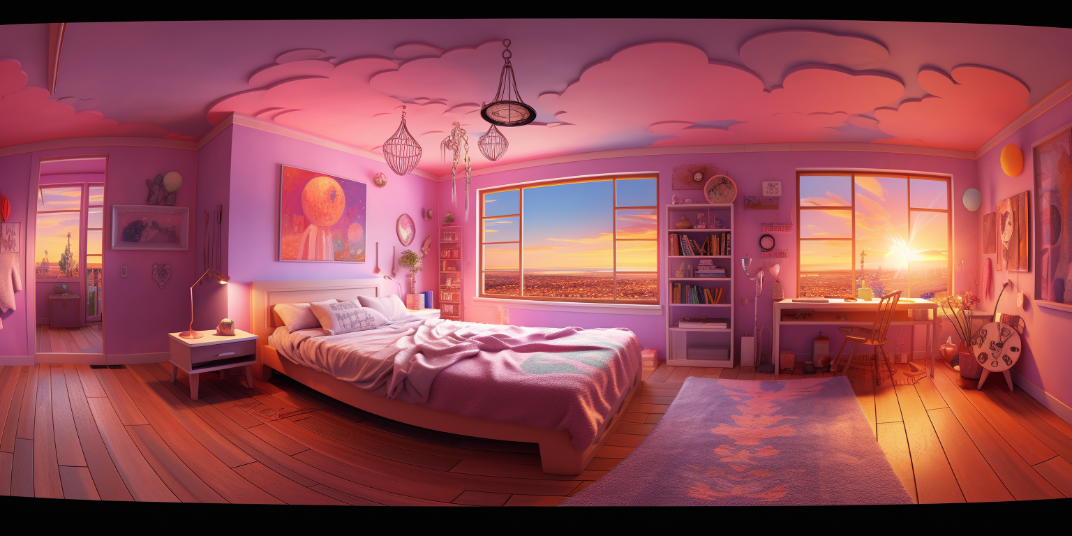 Lofi Girl's Bedroom 360 Degree View