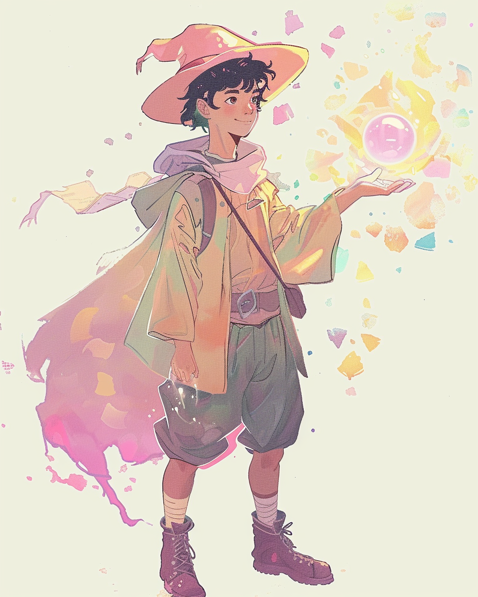 Merlin casting pastel spell lofi style