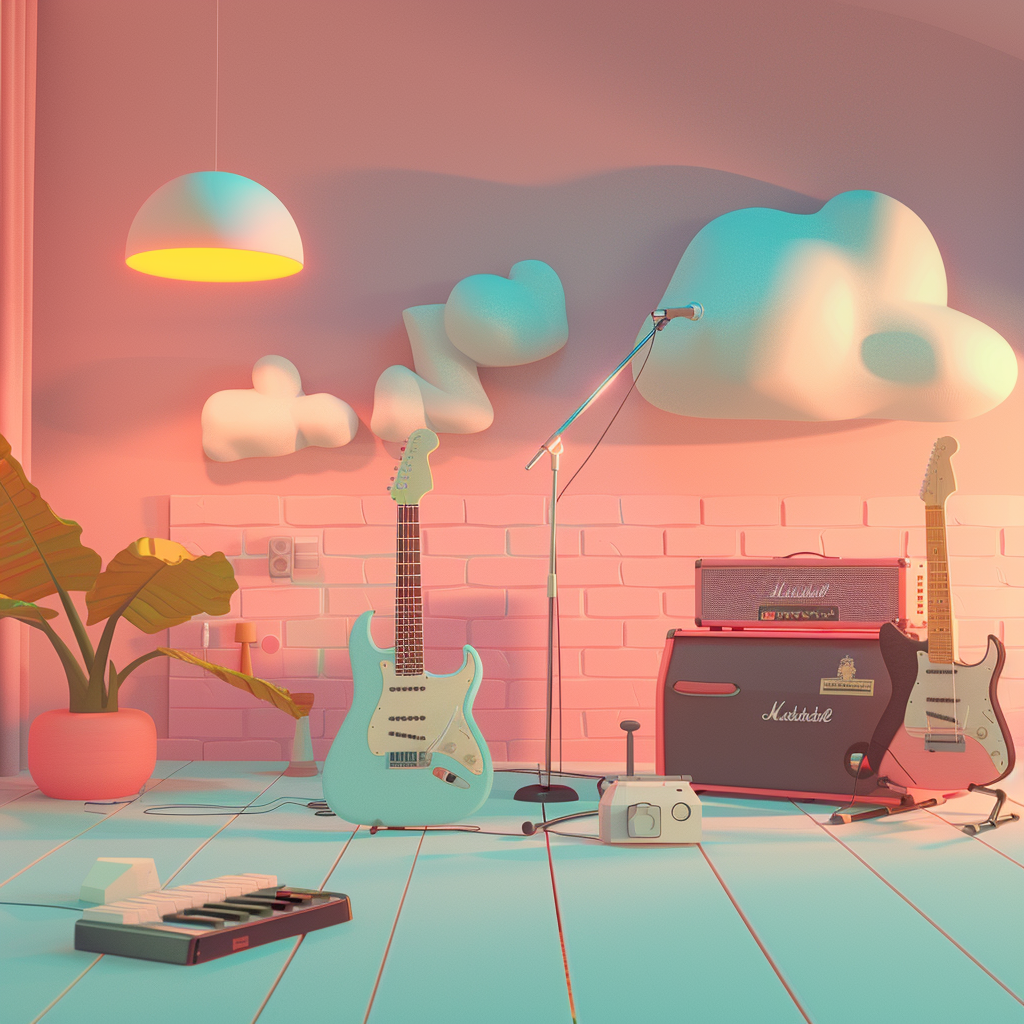 Lofi Music 3D Cartoony Render