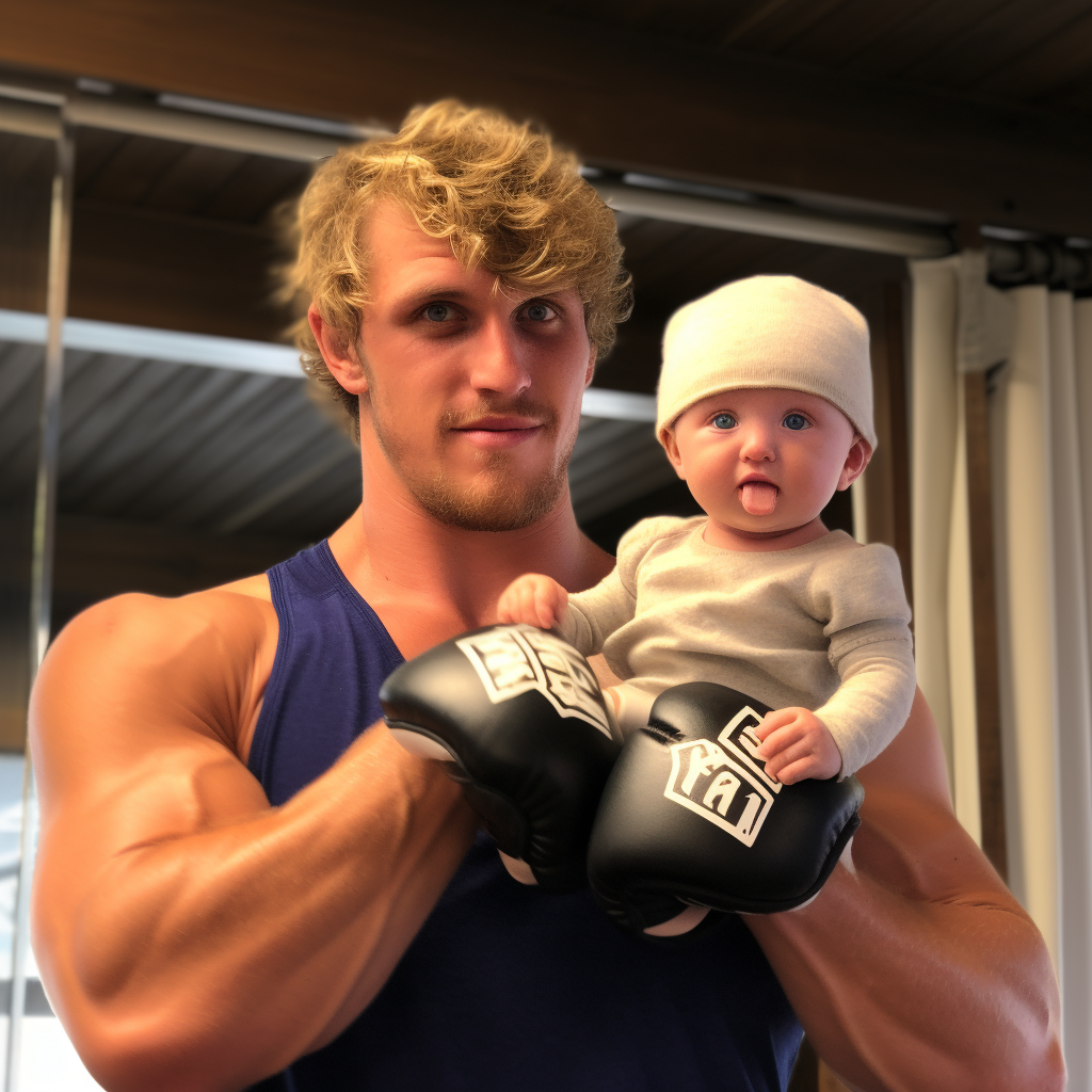 Logan Paul boxing a baby