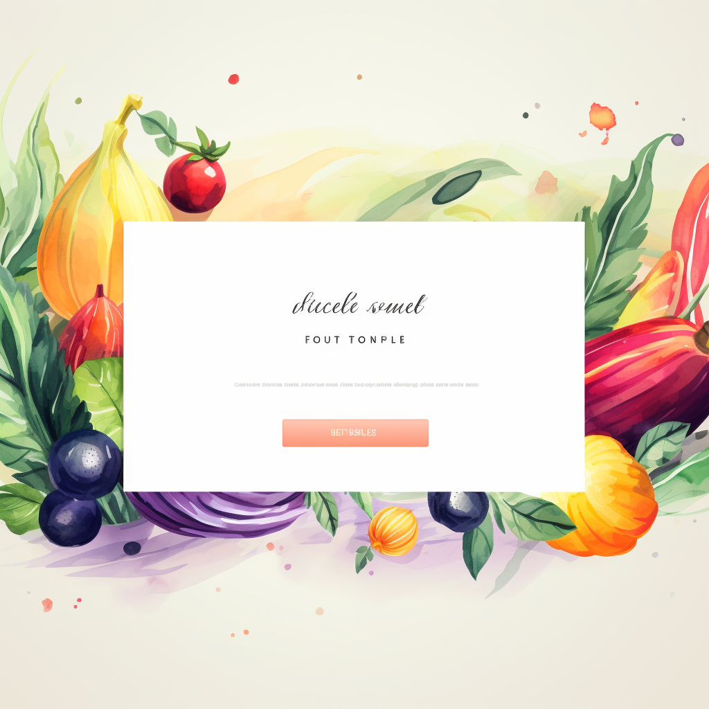 Login page design with realistic vegetables and main dish