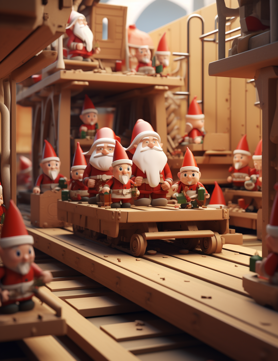 Elf Toy Loaders at Santa's Workshop