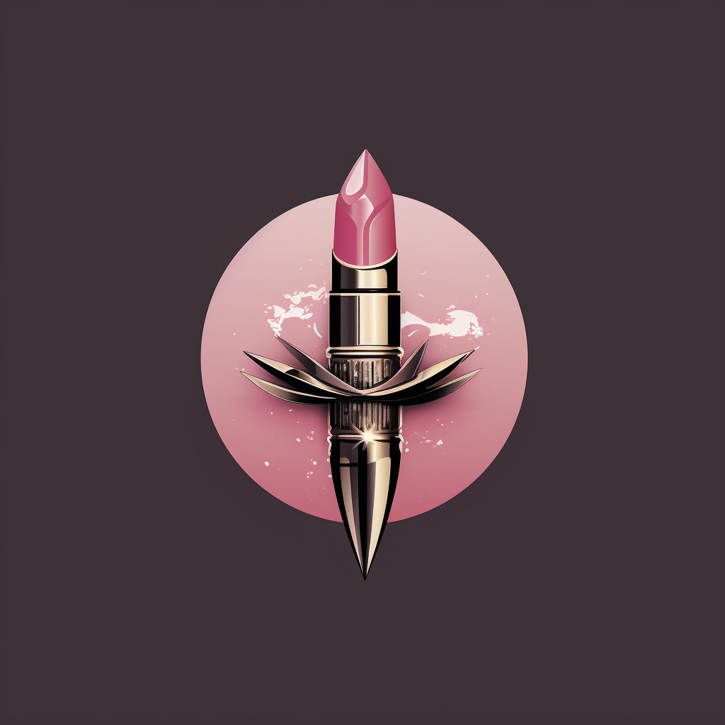 Logo badge with lipstick, high heel shoes, and bullet