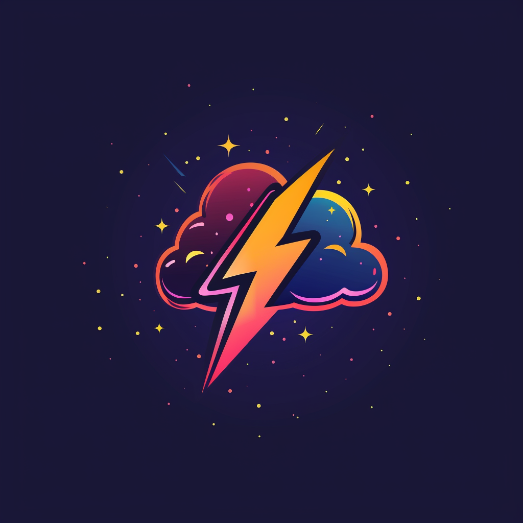 Cloud Lightning Flat Style Logo