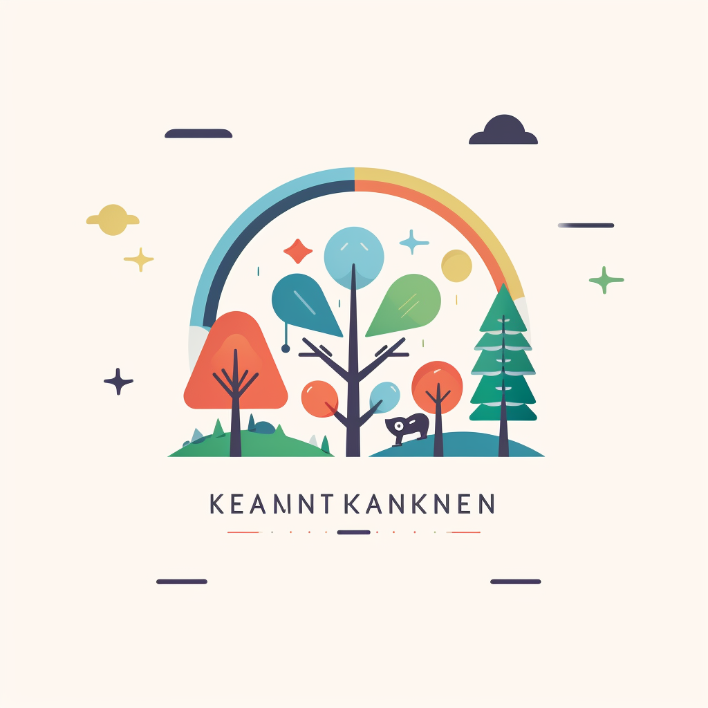 Kindergarten Kids Logo with Nature & Origins