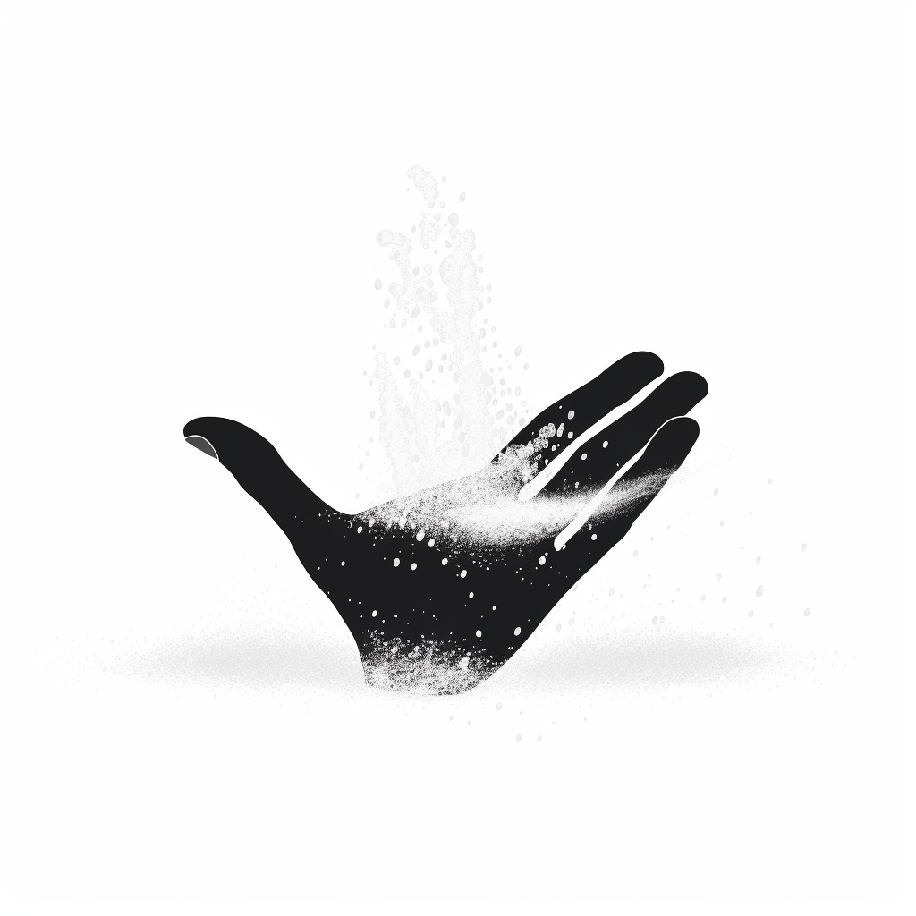 Creative logo sprinkling salt on white background