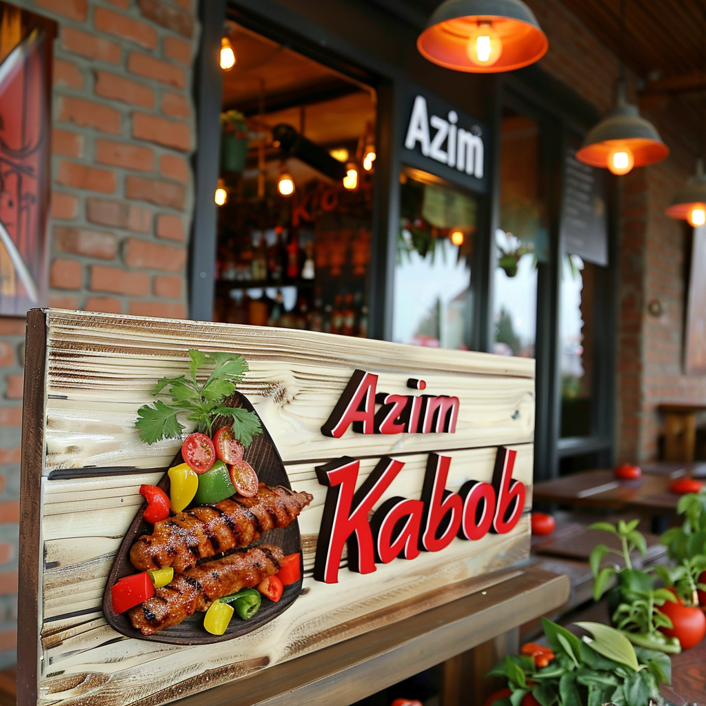 Shashlik Cafe Azim Kabob Sign