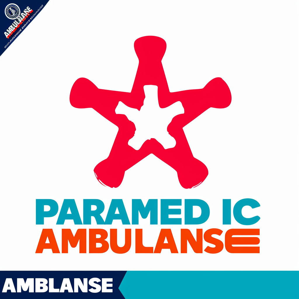 Logo with Star of Life,  Paramedic  and  Ambulance